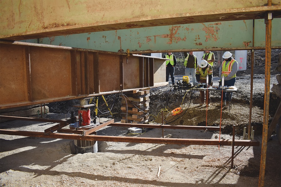 Foundation integrity testing can help identify potential variations in the continuity, geometry, or material condition of a deep foundation. Integrity testing does not, by itself, directly establish the geotechnical load-bearing capacity of the tested foundation. Photo Credit: GRL Engineers
